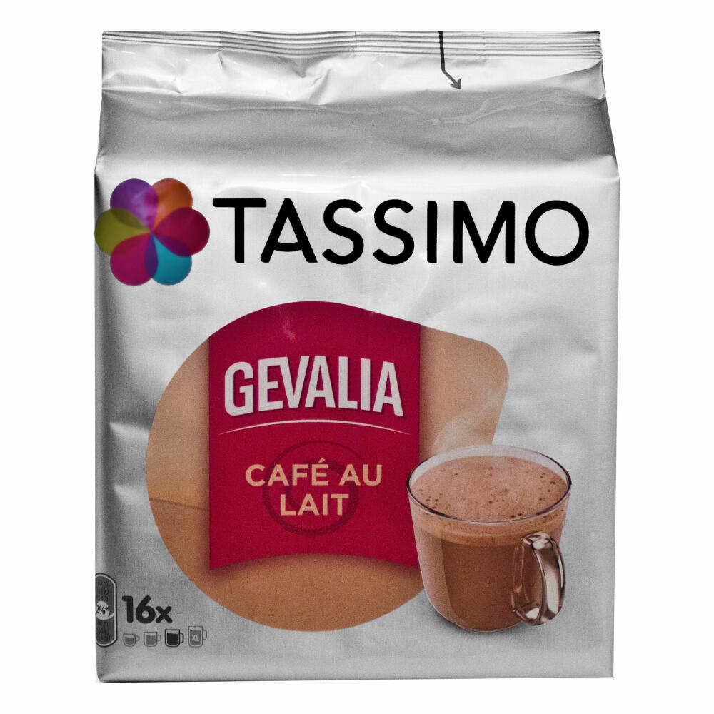 Tassimo Gevalia Cafe au Lait 5er Pack, Milchkaffee, Kaffee Kapseln, gemahlener Röstkaffee, 80 T-Discs / Portionen