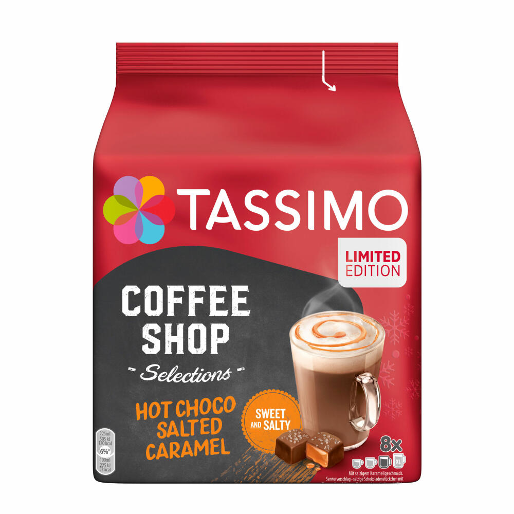 Tassimo Hot Choco Salted Caramel 3er Set, Coffee Shop Selections, Kakaogetränk mit Karamellgeschmack, 3 x 8 T-Discs / Portionen
