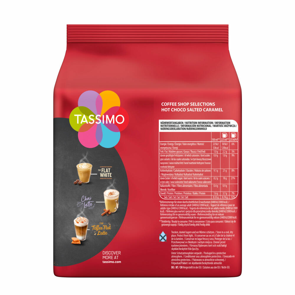 Tassimo Hot Choco Salted Caramel 3er Set, Coffee Shop Selections, Kakaogetränk mit Karamellgeschmack, 3 x 8 T-Discs / Portionen