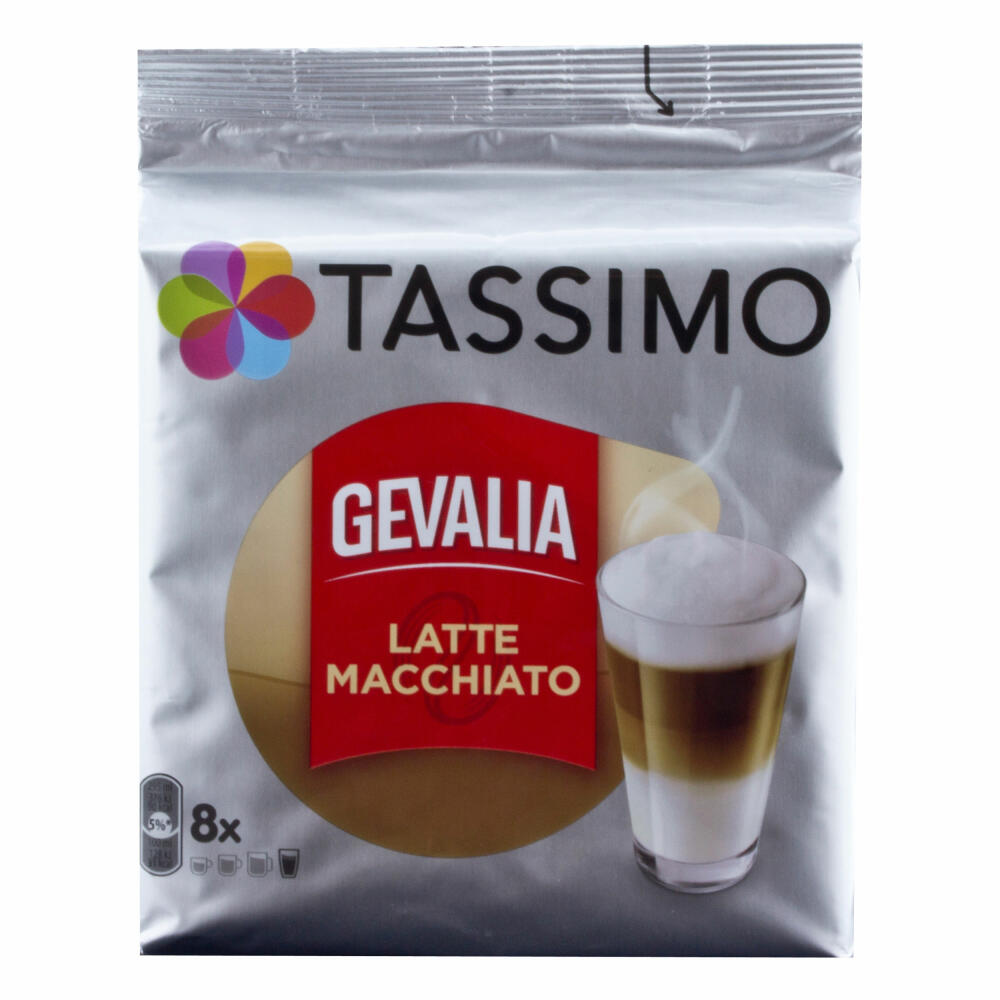 Tassimo Gevalia Latte Macchiato, 3er Pack, Kaffeekapsel, Milchkaffee, Ršstkaffee, 24 T-Discs / Portionen