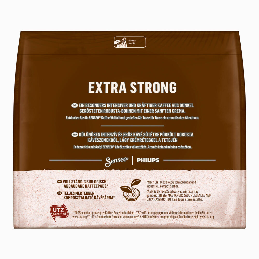Senseo Extra Strong Kaffee Geschenkset 3 x 16 Pads / Kaffeepads + Café Smooth Glas
