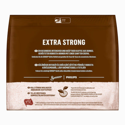 Senseo Extra Strong Kaffee Geschenkset 3 x 16 Pads / Kaffeepads + Café Smooth Glas