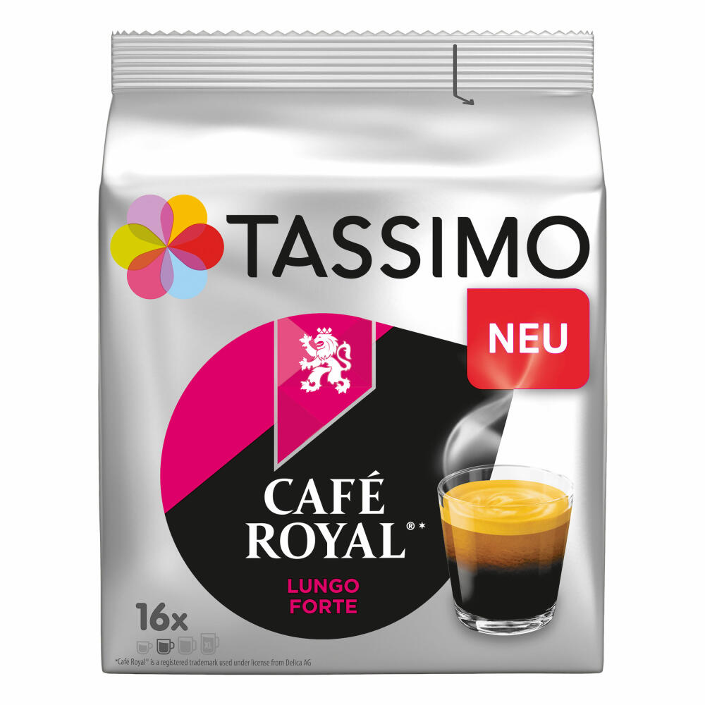 Tassimo Café Royal Lungo Forte, coffee, coffee drink, coffee capsule, 32 T-Discs / 32 servings