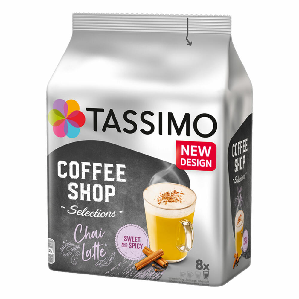 Tassimo Chai Latte 4er Set, Coffee Shop Selections, Chai Tee, Heißgetränk, 4 x 8 T-Discs / Portionen