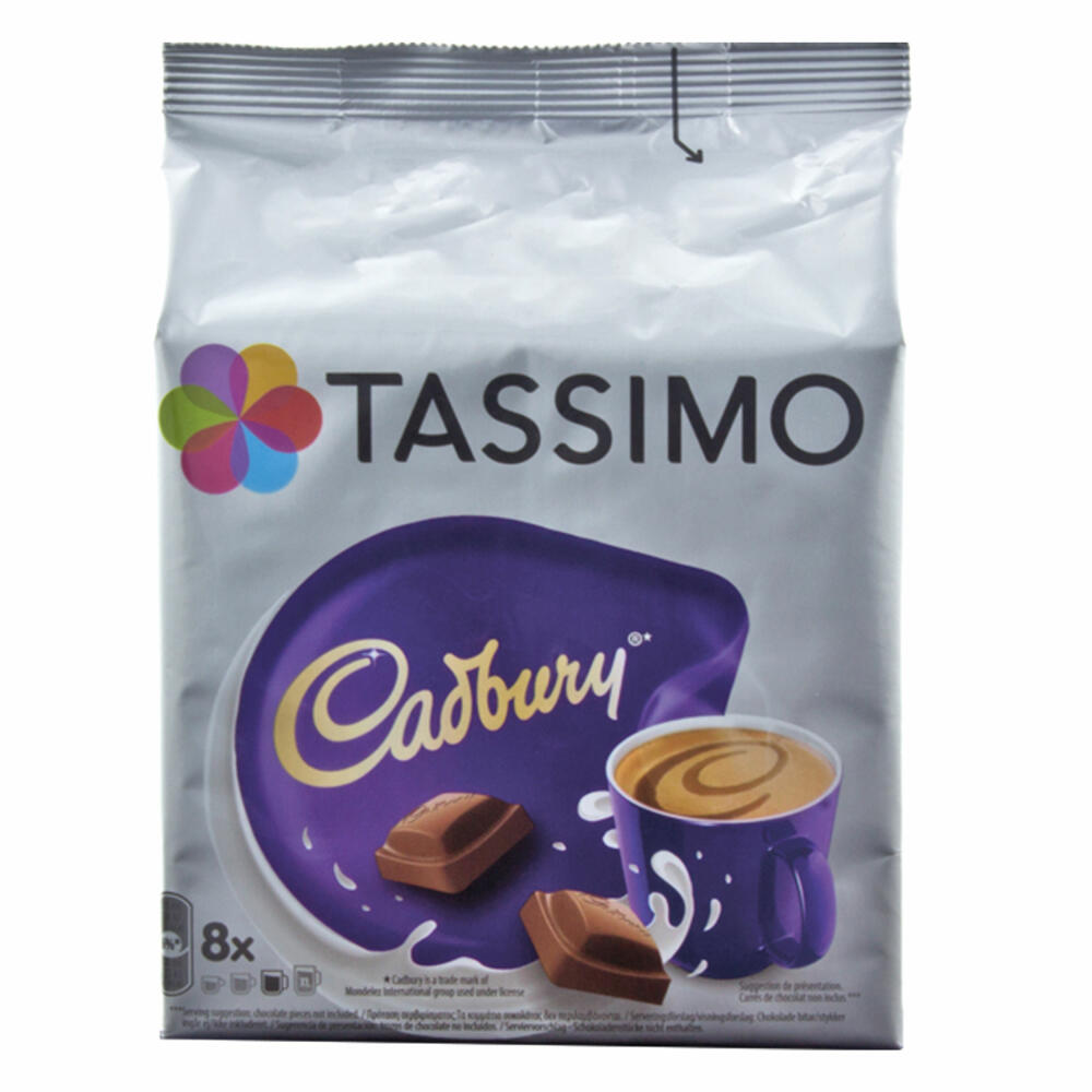Tassimo Cadbury Kakaospezialität Geschenkset mit Glas, 5-tlg, Kakao, Schokolade, Kapsel
