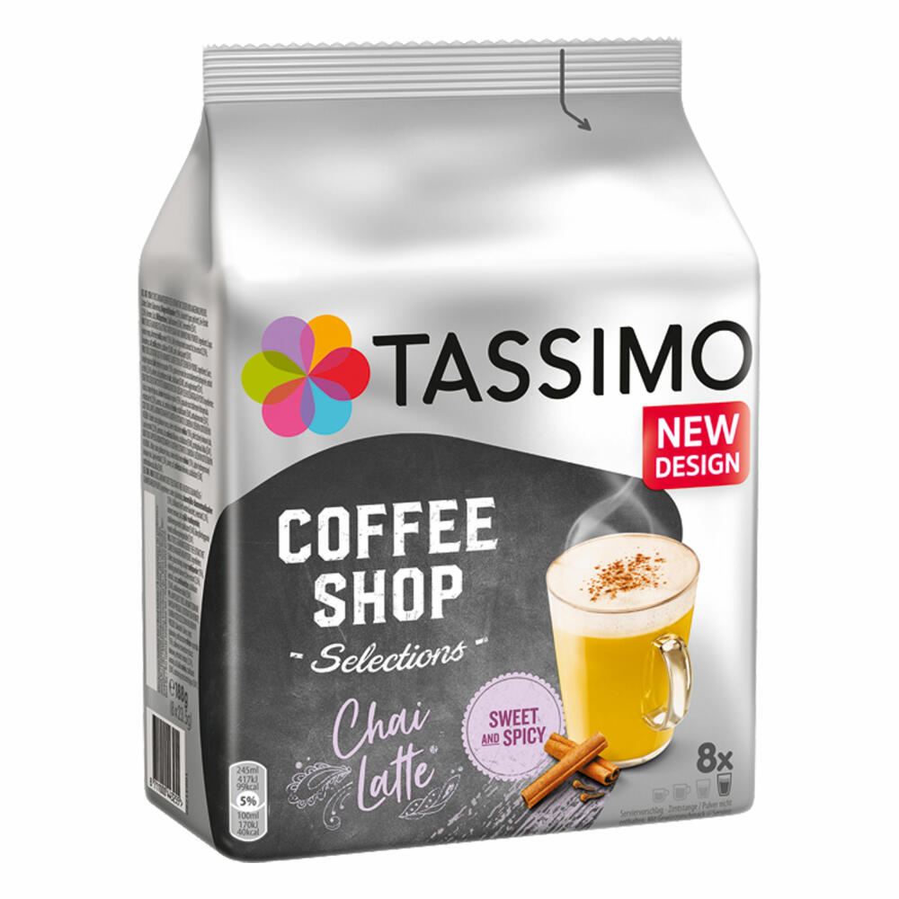 Tassimo Chai Latte 4er Set, Coffee Shop Selections, Chai Tee, Heißgetränk, 4 x 8 T-Discs / Portionen