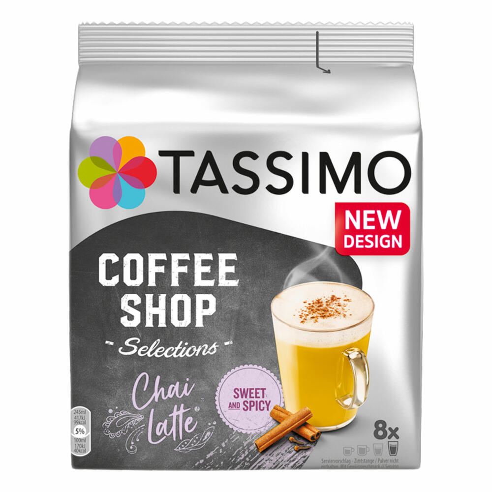 Tassimo Chai Latte 4er Set, Coffee Shop Selections, Chai Tee, Heißgetränk, 4 x 8 T-Discs / Portionen