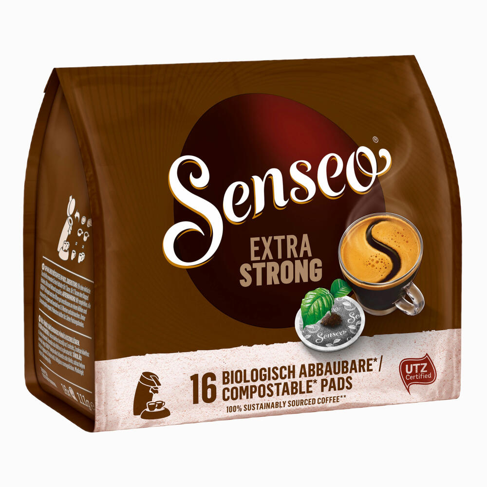 Senseo Extra Strong Kaffee Geschenkset 3 x 16 Pads / Kaffeepads + Café Smooth Glas