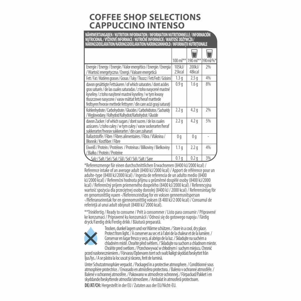 Tassimo Cappuccino Intenso, Coffee Shop Selections, Kaffeegetränk, 16 T-Discs / 8 Portionen