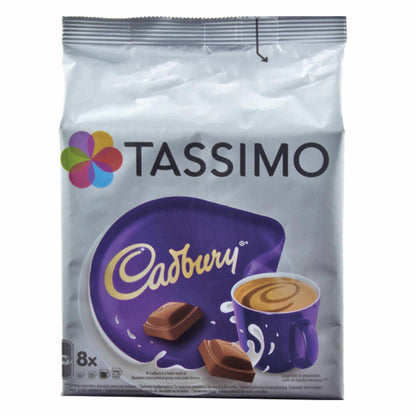 Tassimo Cadbury Kakaospezialität Geschenkset mit Glas, 5-tlg, Kakao, Schokolade, Kapsel