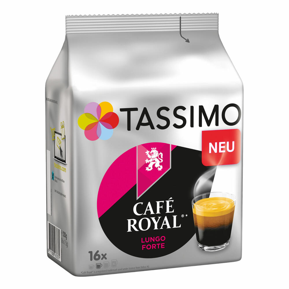 Tassimo Café Royal Lungo Forte, coffee, coffee drink, coffee capsule, 32 T-Discs / 32 servings