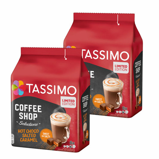 Tassimo Hot Choco Salted Caramel 2er Set, Coffee Shop Selections, Kakaogetränk mit Karamellgeschmack, 2 x 8 T-Discs / Portionen