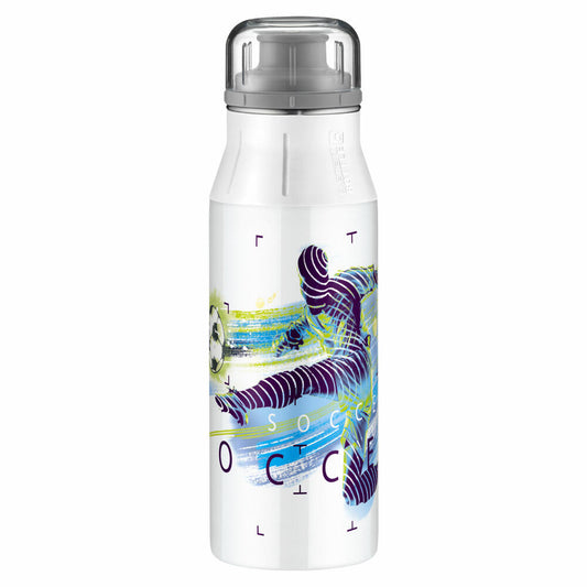 Alfi Kindertrinkflasche elementBottle Kids, Trinkflasche, Sportflasche, Flasche, Edelstahl, Soccer, 600 ml, 5357.208.060