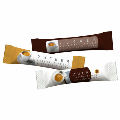 Hellma Mini Zucker-Sticks, Zuckersachets für Gastro, Hotel, 150 x 2.5 g, 60125300