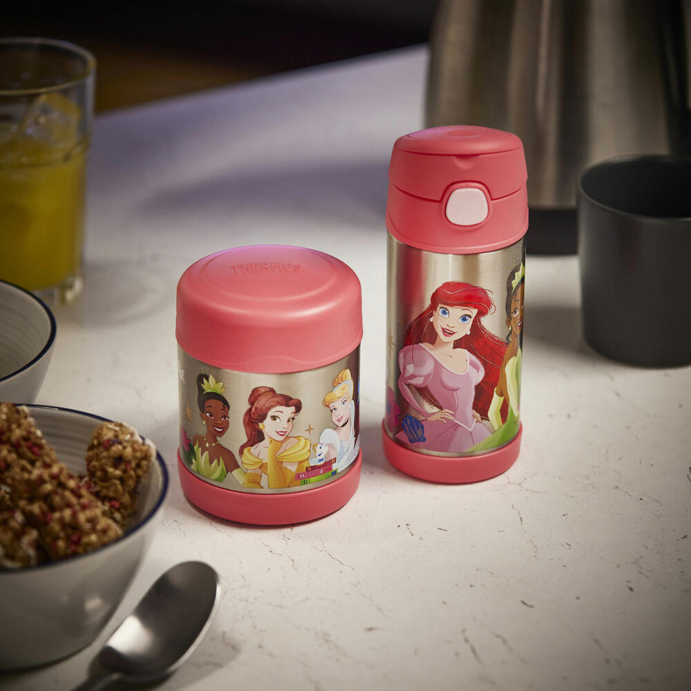 THERMOS kids Isolier-Trinkflasche FUNTAINER STRAW BOTTLE DISNEY Princesses, Thermosflasche, Flasche, Edelstahl, 350 ml, 4113413035