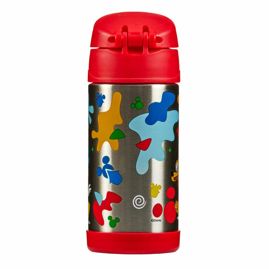 THERMOS kids Isolier-Trinkflasche FUNTAINER STRAW BOTTLE DISNEY Mickey, Thermosflasche, Flasche, Edelstahl, 350 ml, 4113411035