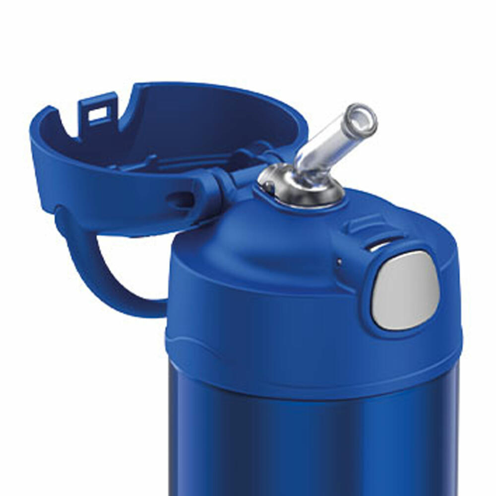 THERMOS kids Isolier-Trinkflasche FUNTAINER STRAW BOTTLE, Thermosflasche, Flasche, Edelstahl, Navy, 350 ml, 4113342035