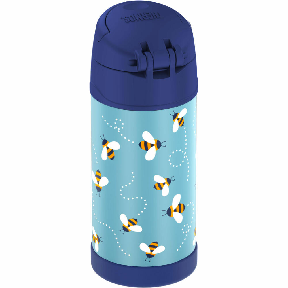 THERMOS kids insulated drinking bottle FUNTAINER STRAW BOTTLE, thermos bottle, bottle, stainless steel, Bees, 350 ml, 4113404035