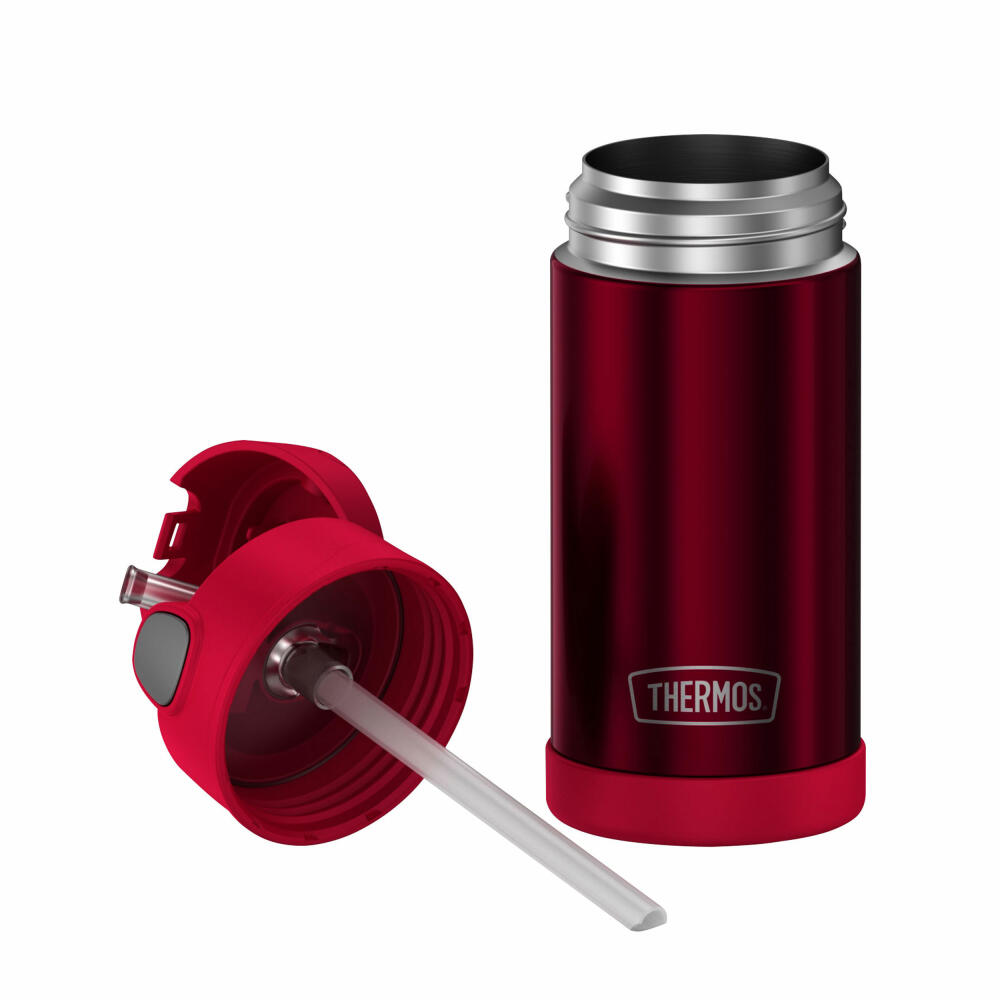 THERMOS kids Isolier-Trinkflasche FUNTAINER STRAW BOTTLE, Thermosflasche, Flasche, Edelstahl, Pink, 350 ml, 4113372035