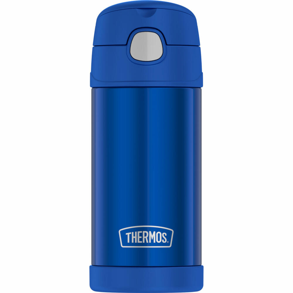 THERMOS kids Isolier-Trinkflasche FUNTAINER STRAW BOTTLE, Thermosflasche, Flasche, Edelstahl, Navy, 350 ml, 4113342035