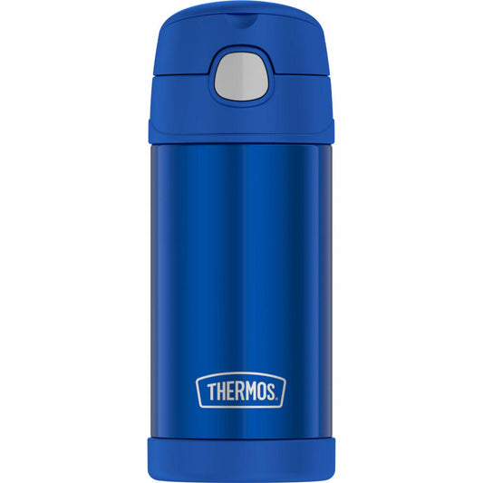 THERMOS kids Isolier-Trinkflasche FUNTAINER STRAW BOTTLE, Thermosflasche, Flasche, Edelstahl, Navy, 350 ml, 4113342035