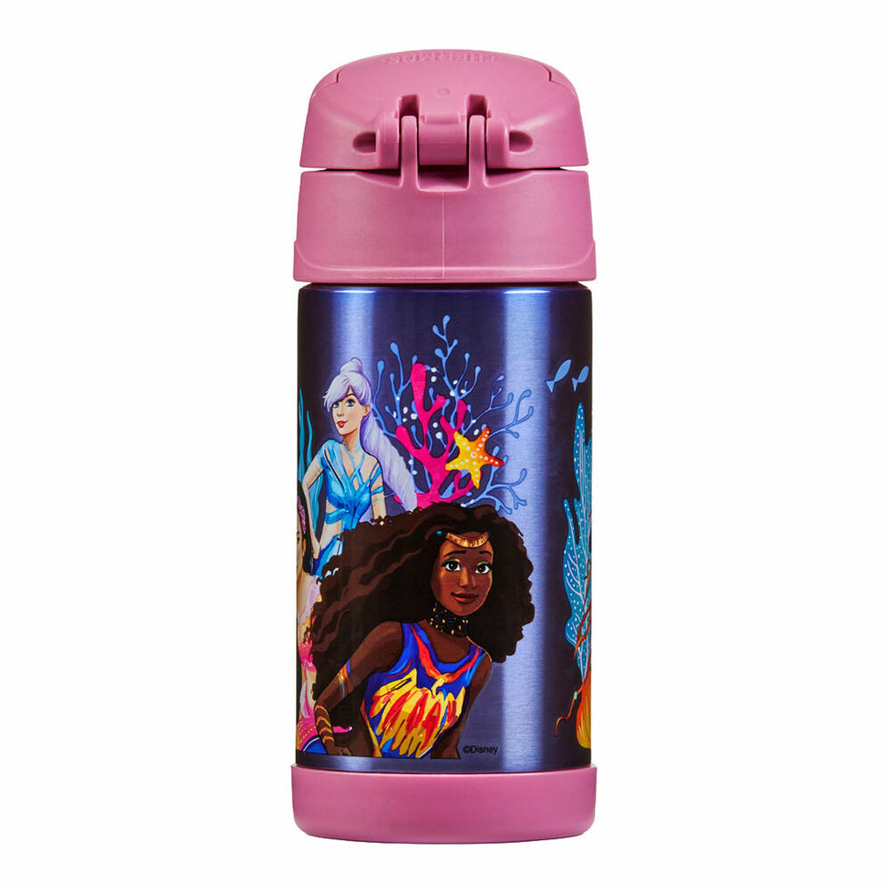 THERMOS kids Isolier-Trinkflasche FUNTAINER STRAW BOTTLE DISNEY Mermaid, Thermosflasche, Flasche, Edelstahl, 350 ml, 4113415035