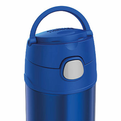 THERMOS kids Isolier-Trinkflasche FUNTAINER STRAW BOTTLE, Thermosflasche, Flasche, Edelstahl, Navy, 350 ml, 4113342035