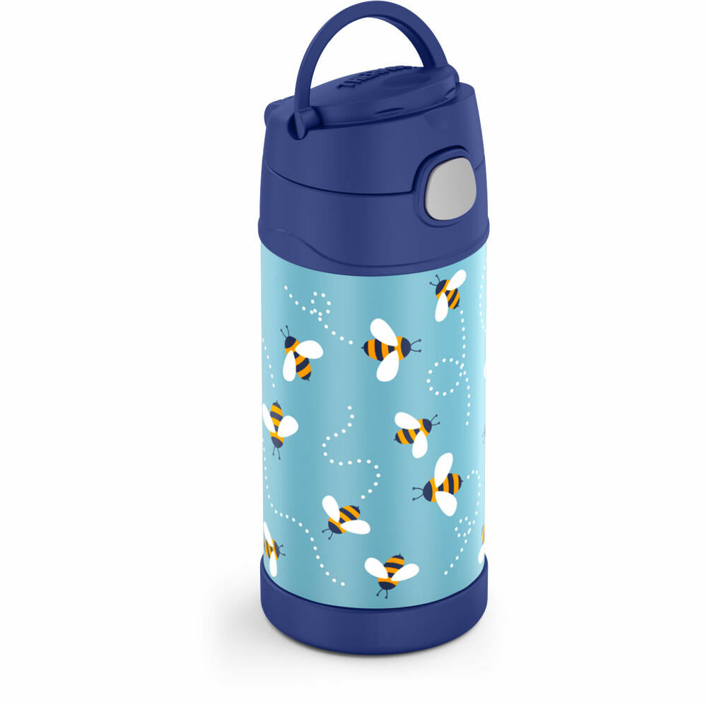THERMOS kids insulated drinking bottle FUNTAINER STRAW BOTTLE, thermos bottle, bottle, stainless steel, Bees, 350 ml, 4113404035