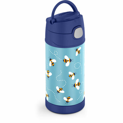 THERMOS kids insulated drinking bottle FUNTAINER STRAW BOTTLE, thermos bottle, bottle, stainless steel, Bees, 350 ml, 4113404035