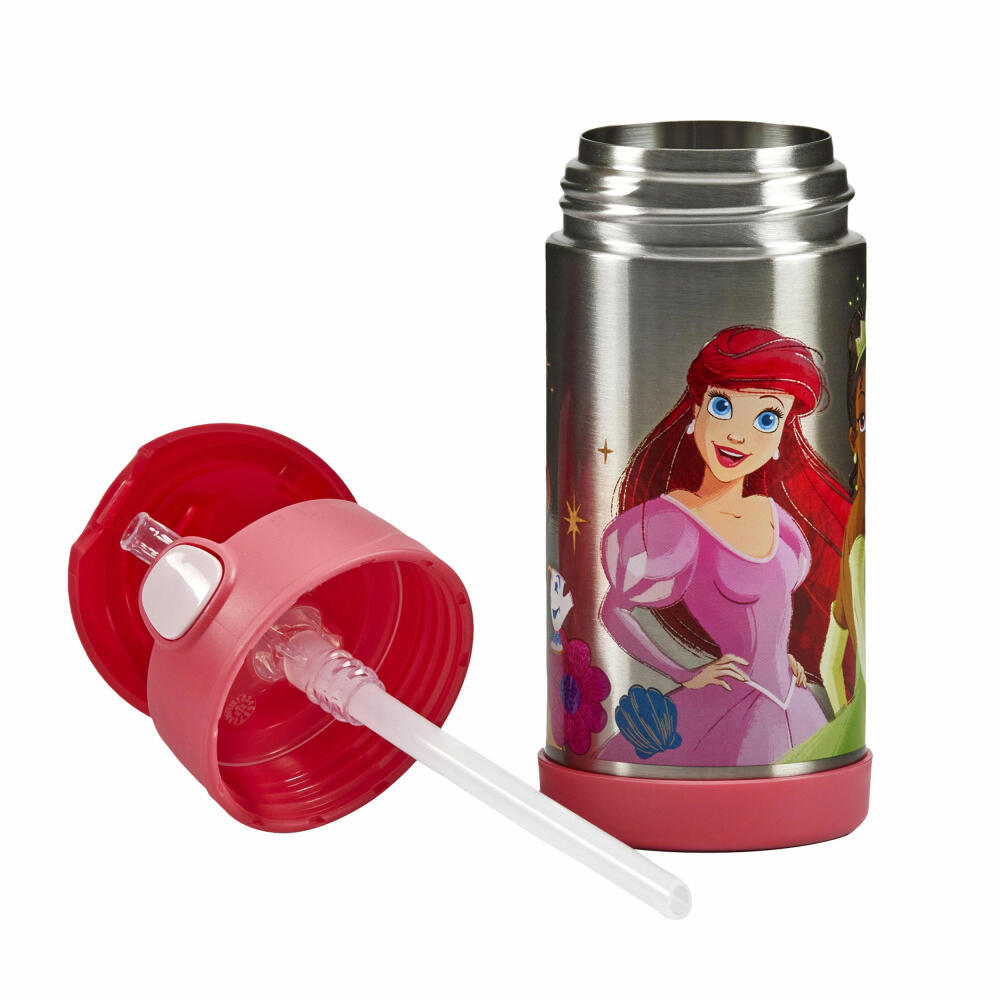 THERMOS kids Isolier-Trinkflasche FUNTAINER STRAW BOTTLE DISNEY Princesses, Thermosflasche, Flasche, Edelstahl, 350 ml, 4113413035