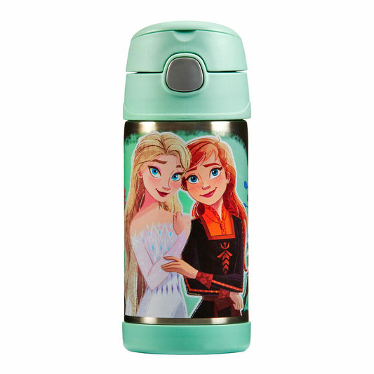 THERMOS kids Isolier-Trinkflasche FUNTAINER STRAW BOTTLE DISNEY Frozen II, Thermosflasche, Flasche, Edelstahl, 350 ml, 4113414035