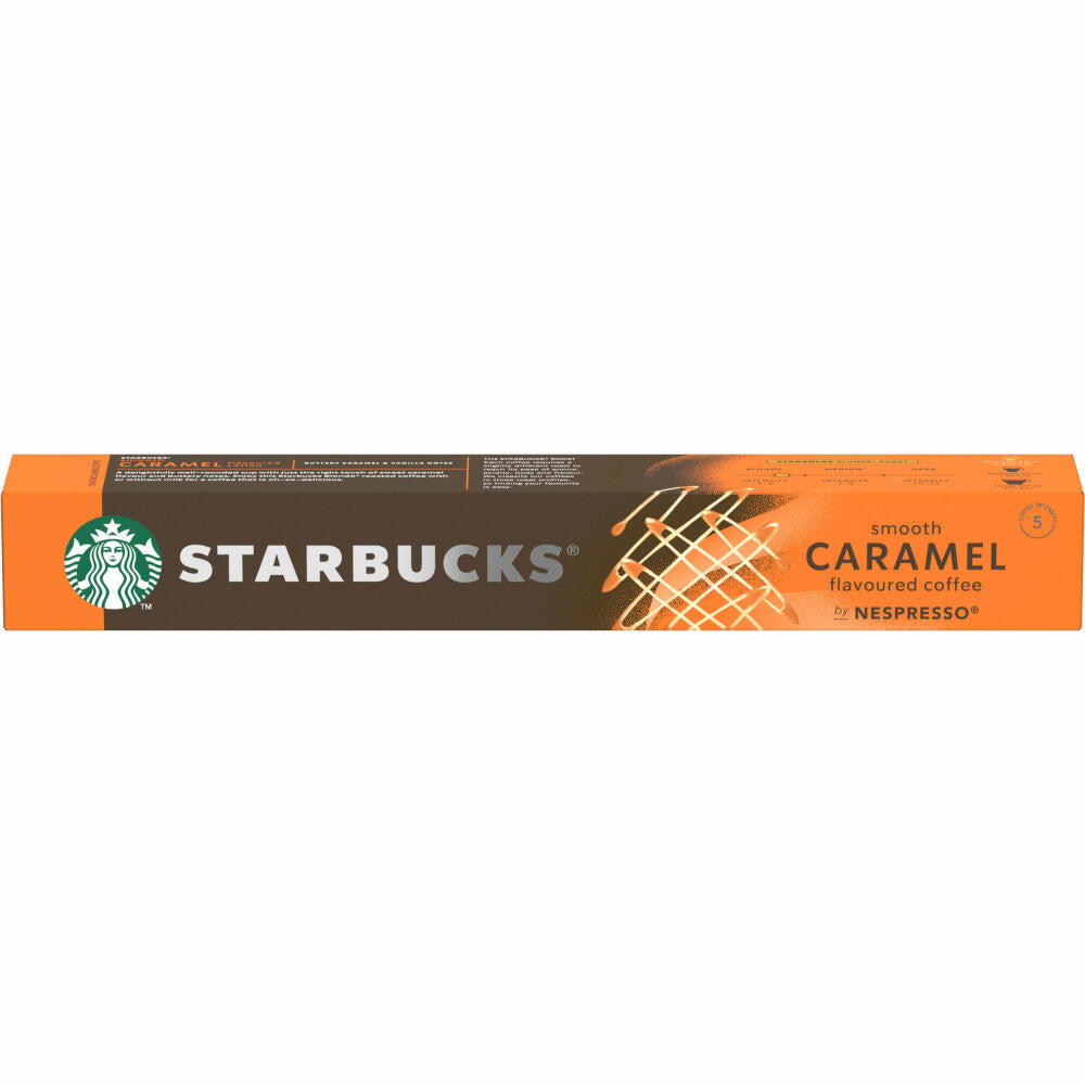 Starbucks Caramel Flavoured Coffee, Blonde Roast, Roasted Coffee, Nespresso Compatible, Coffee Capsules, 10 Capsules