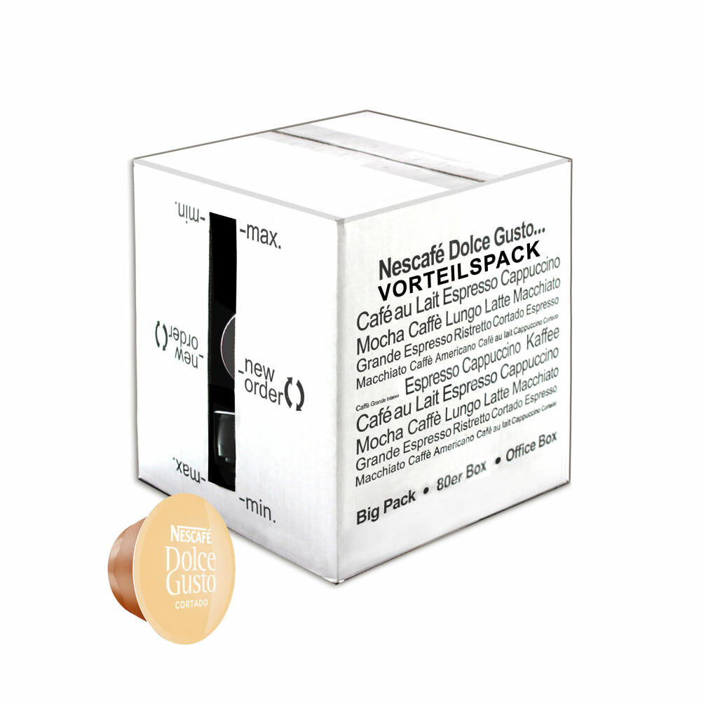 80 x Nescafé Dolce Gusto Cortado Espresso Macchiato, coffee, coffee capsule, bulk pack, value pack, 80 capsules