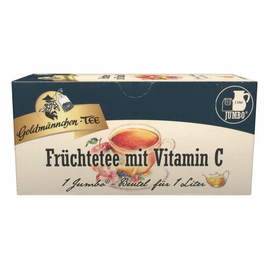 Goldmännchen Jumbo Tea Fruits with Vitamin C, Fruit Tea, 20 Tea Bags, Large Bags, 3114
