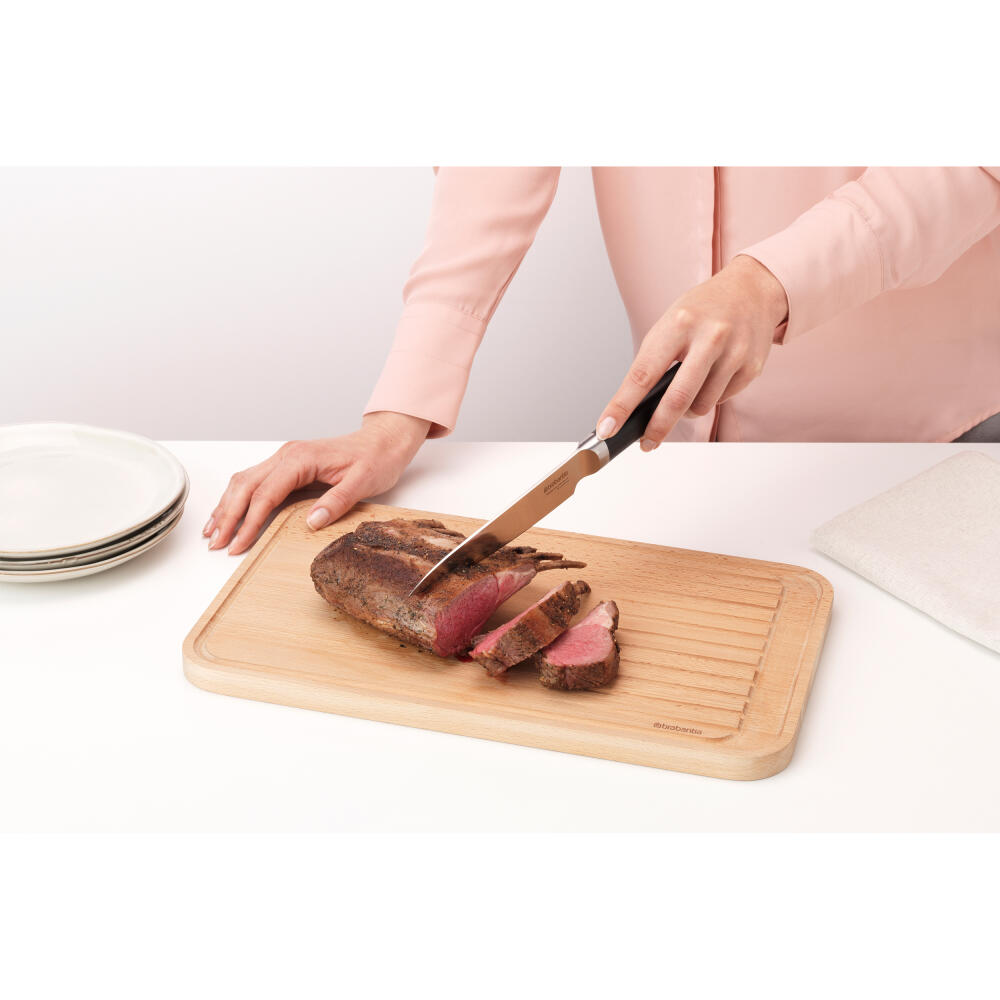 Brabantia Profile Schneidebrett für Fleisch, Schneideunterlage, Holz, Wood, 40 x 25 cm, 260704