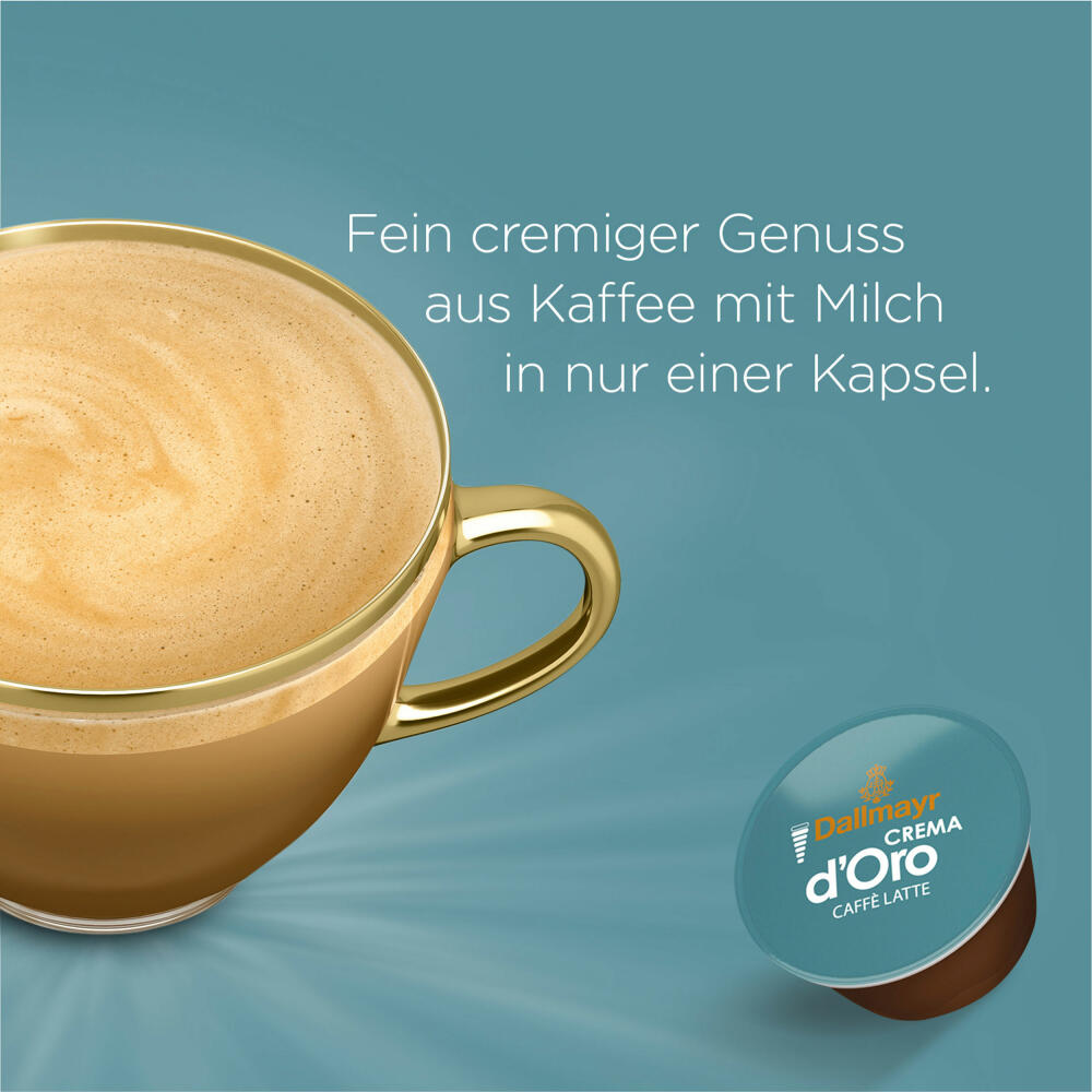 Nescafé Dolce Gusto Dallmayr Crema dOro Caffé Latte, Kaffeekapsel, Kaffee, 16 Kapseln