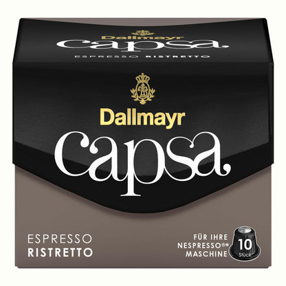 Dallmayr Capsa Espresso Ristretto, Nespresso Kompatibel Kapsel, Kaffeekapsel, Espressokapsel, Röstkaffee, Kaffee, 30 Kapseln