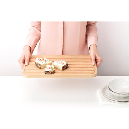 Brabantia Profile Schneidebrett für Brot, Schneideunterlage, Holz, Wood, 40 x 25 cm, 260728