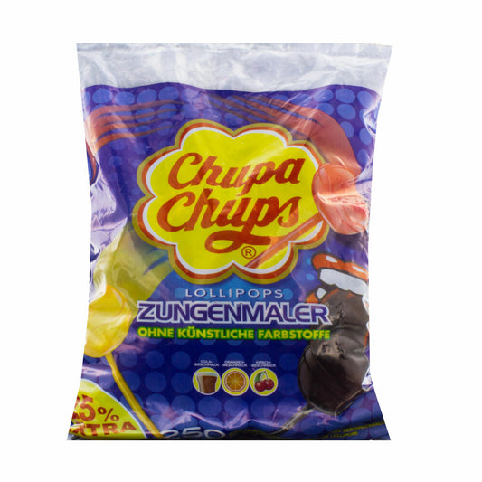 Chupa Chups Lollipops Zungenmaler, Lutscher, Cola, Orange, Kirsch, 250 Stück, 3 kg