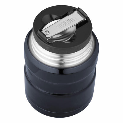 Thermos Speisegefäß Stainless King, Snackdose, Snackbehälter, Edelstahl mattiert, Blue, 470 ml, 4001256047