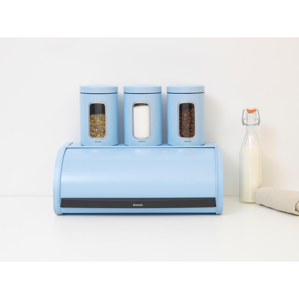 Brabantia Roll Top Bread Bin, bread box, steel, Dreamy Blue, 16 L, 203107