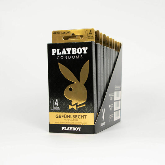 Playboy Condoms Kondome Gefühlsecht 10er Set, Verhütungsmittel, Intensiv, 56 mm, 10 x 4 Stück