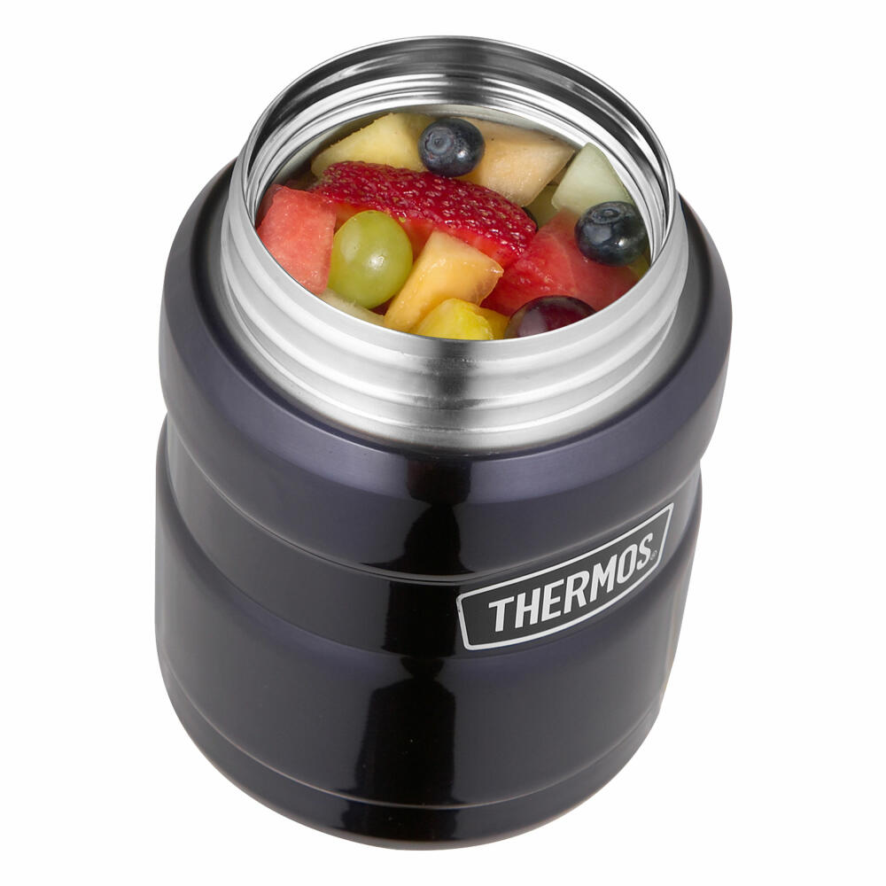 Thermos Speisegefäß Stainless King, Snackdose, Snackbehälter, Edelstahl mattiert, Blue, 470 ml, 4001256047