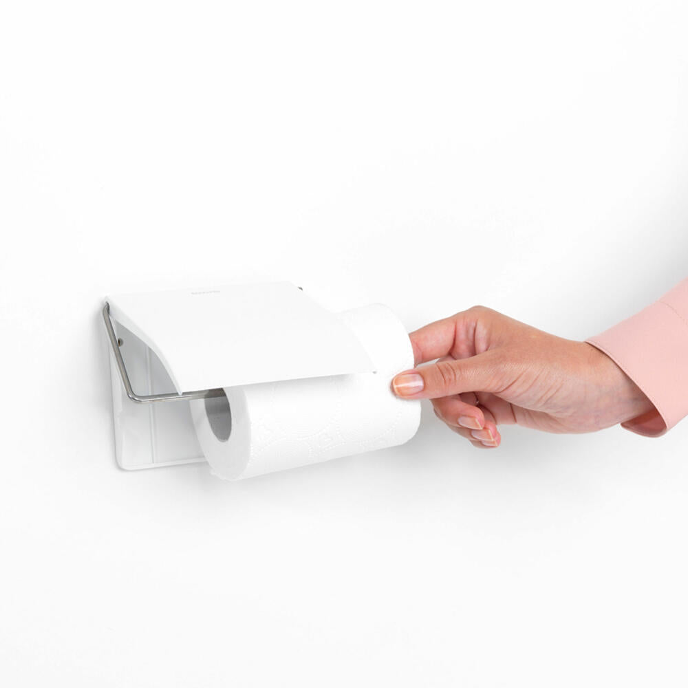Brabantia ReNew Toilet Paper Holder, Toilet Paper Holder, Roll Holder, White / White, 414565