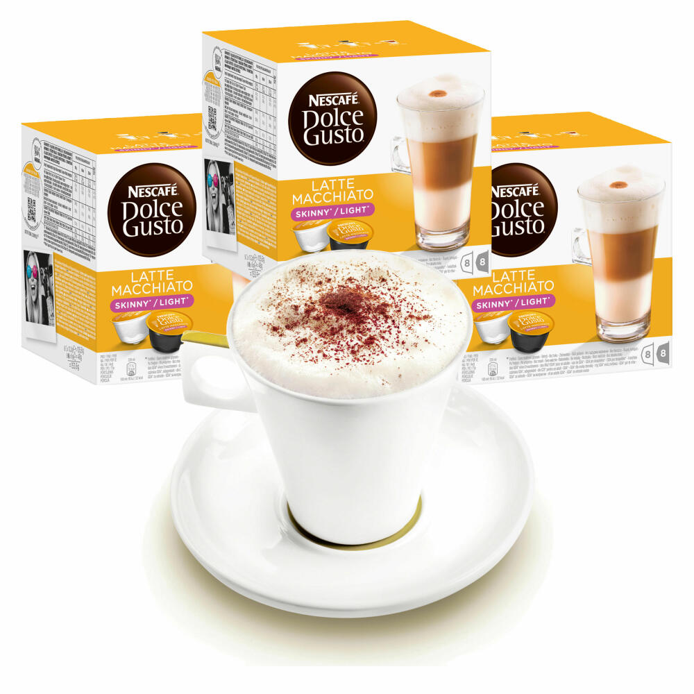 Nescafé DOLCE GUSTO Cups Gift Set, 3 Packs with Cup Latte Macchiato Light, Less Calories, Coffee, Coffee Capsule, Capsules