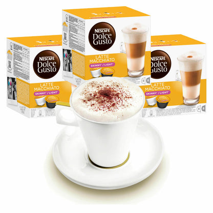 Nescafé DOLCE GUSTO Cups Gift Set, 3 Packs with Cup Latte Macchiato Light, Less Calories, Coffee, Coffee Capsule, Capsules
