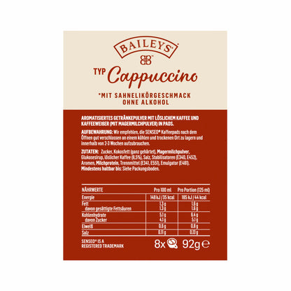 Senseo Typ Cappuccino Baileys Kaffeepads, Aromatisch, Kaffee, Löslicher Kaffee, 4 x 8 Pads