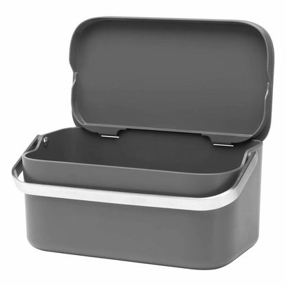 Brabantia Bio Eimer, Abfalleimer, Abfallbehälter, Komposteimer, Kunststoff, Dark Grey, 117541