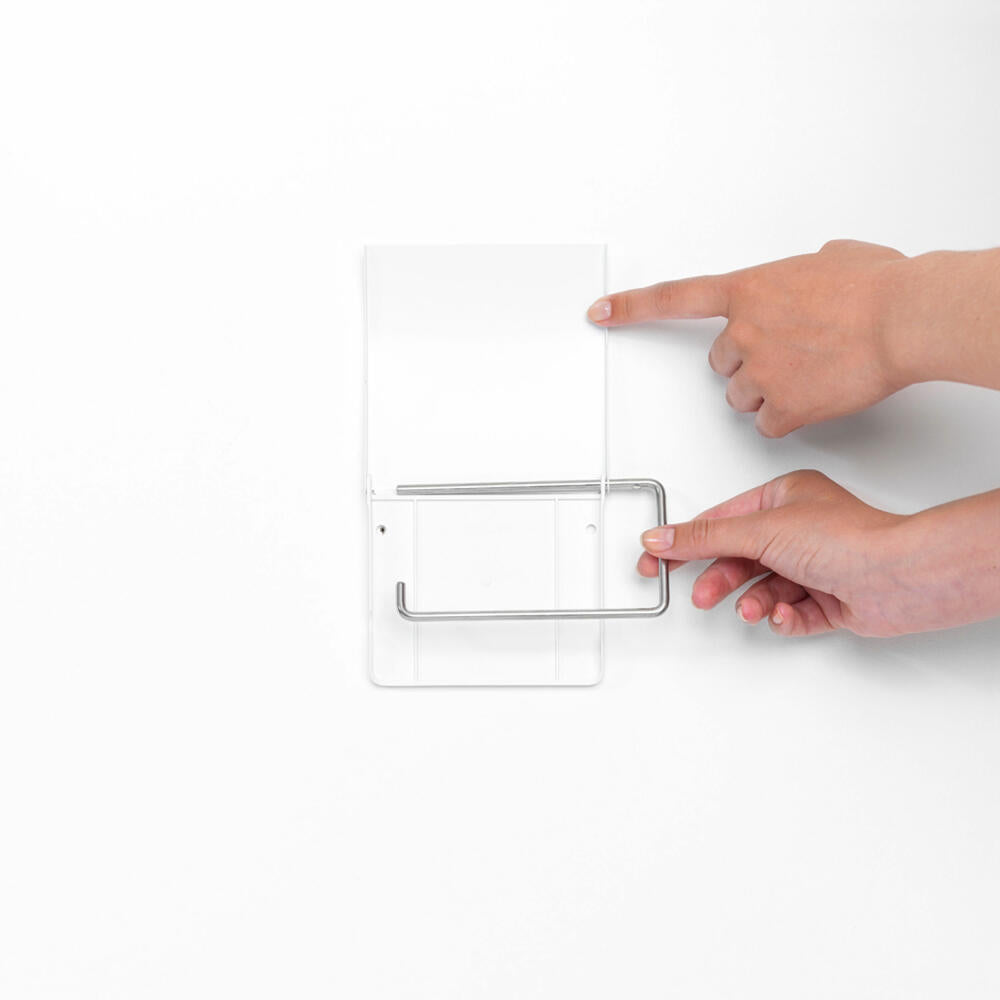 Brabantia ReNew Toilet Paper Holder, Toilet Paper Holder, Roll Holder, White / White, 414565
