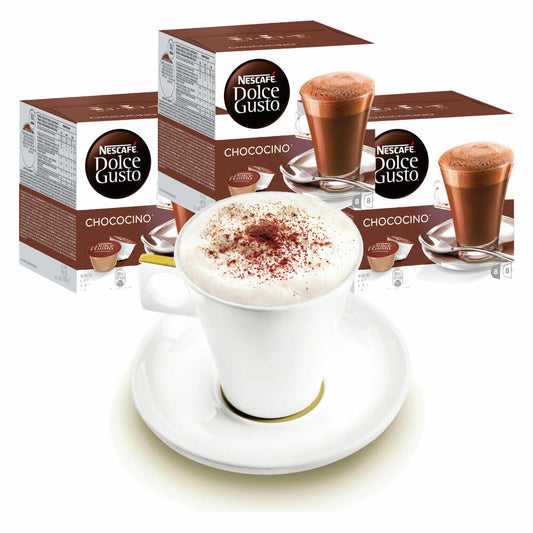 Nescafé DOLCE GUSTO Cups Gift Set, 3 Packs with Cup Chococino Cocoa, Cocoa Capsule, Chocolate, Capsules